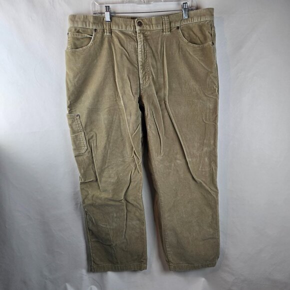 LL Bean Pants Mens 40x30 Beige Tan Corduroy Carpenter Autmncore Fallcore Stretch - Picture 1 of 11
